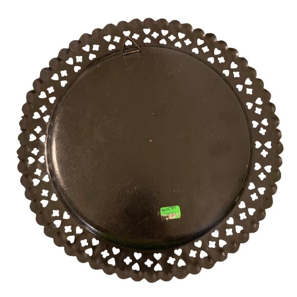 Vintage Asian Black Metal Wall Plate With Horse Carriage Design - Picture 3 of 4